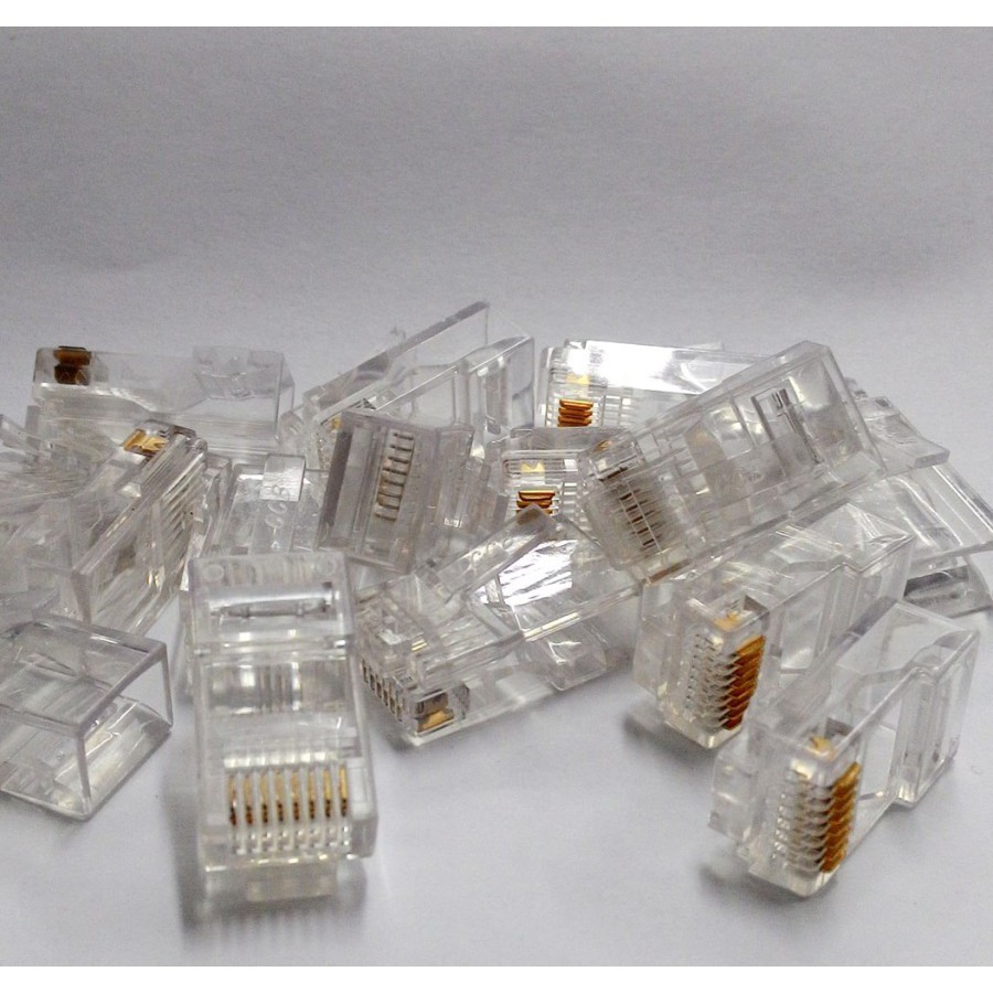 Connector lan rj45 nyk cat 5e 5 100pc - Konektor rj-45 cat5 network