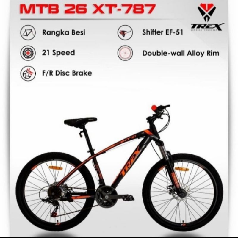 sepeda gunung trex XT 787 uk 26 inch