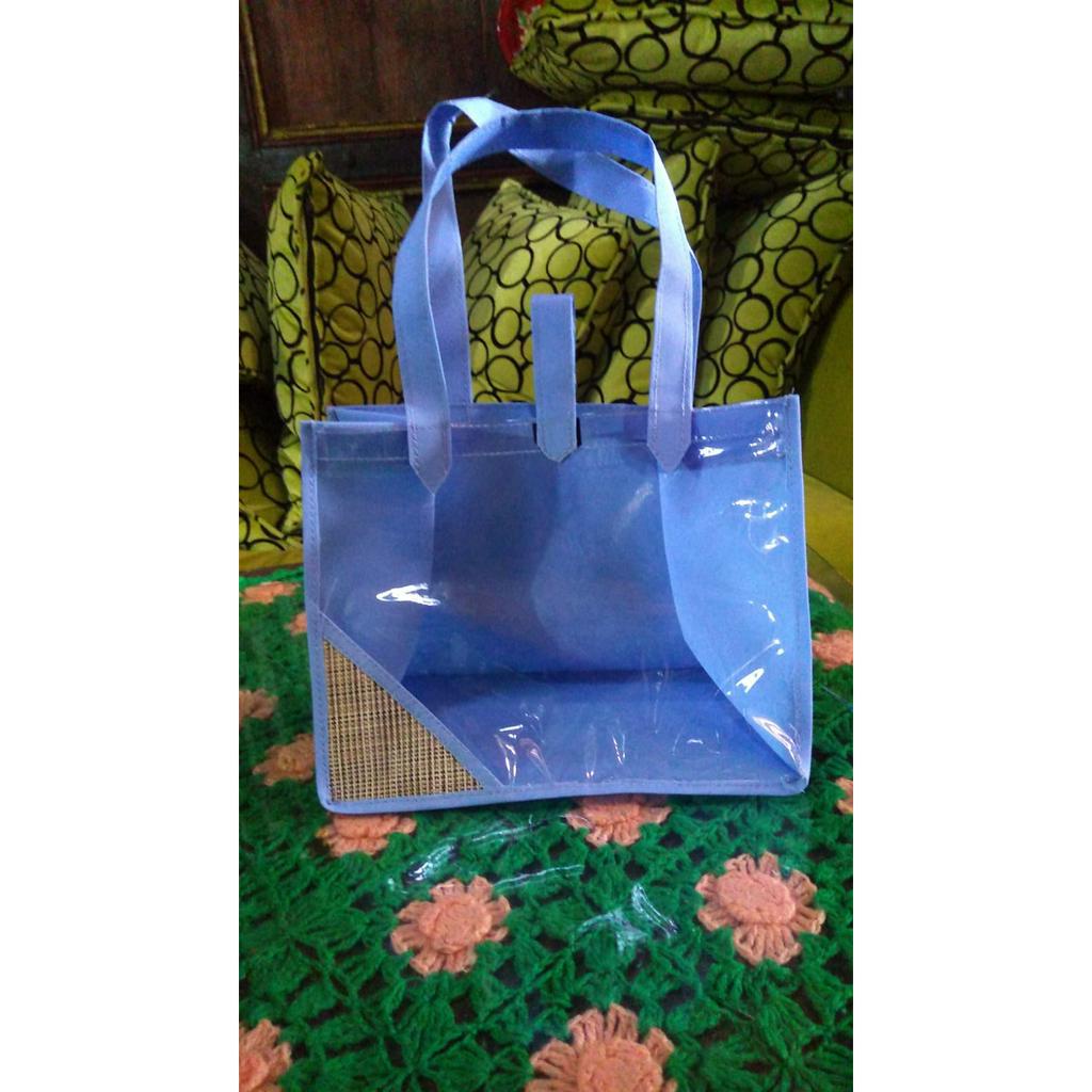 tas pandan mika blue