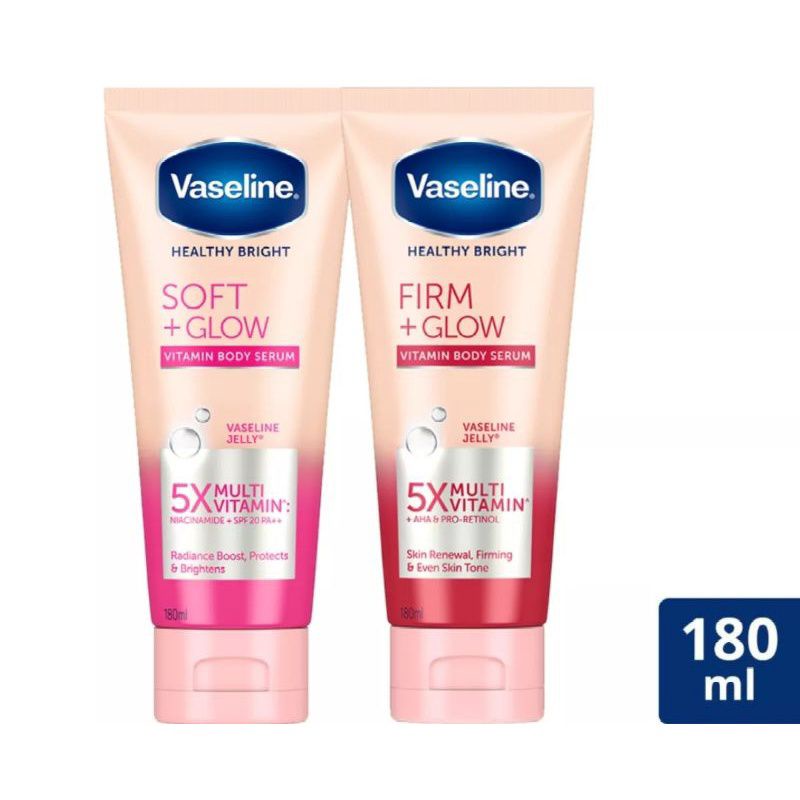 Vaseline Body Serum Soft Glow &amp; Firm Glow Isi 180ml Original 100%