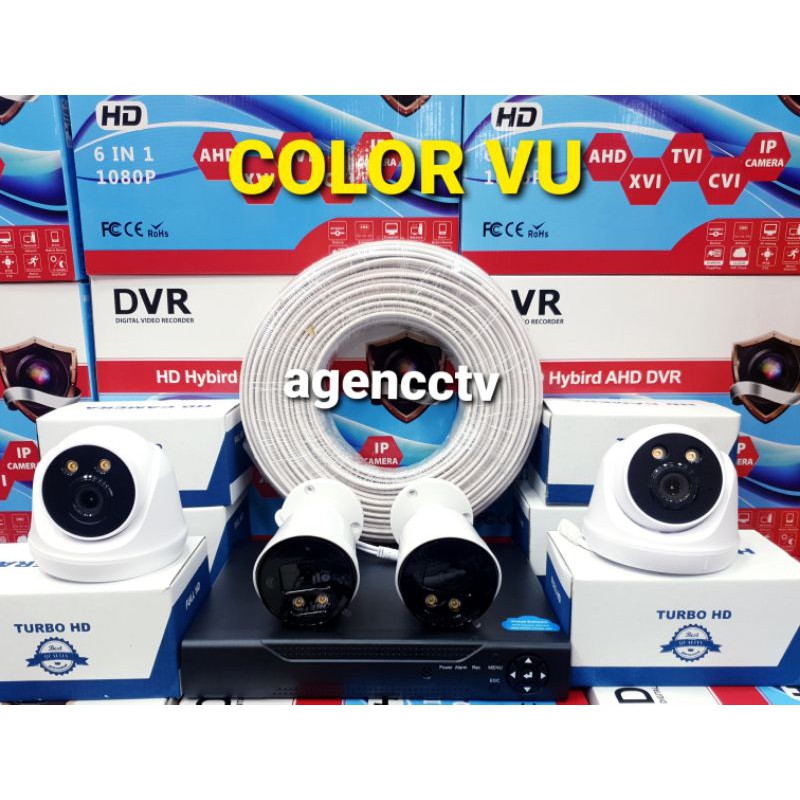 PAKET CCTV COLORVU AUDIO  4 CHANNEL 4 KAMERA LENSA 5MP 1080P IR SONY EXMOR TURBO HD