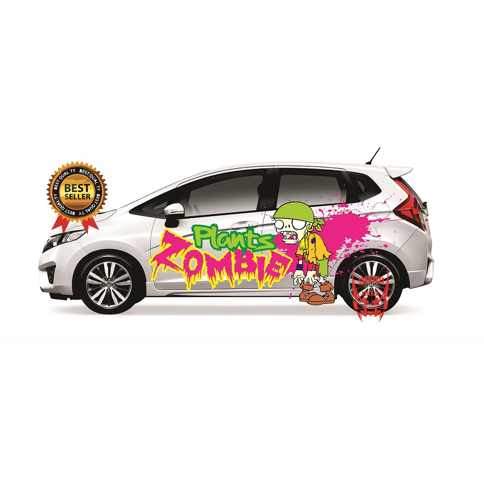 Stiker Decal Decal Sticker PLANTS ZOMBIE Keren Unik Lucu Avanza Xenia Agya Calya Terios Rush Sedan