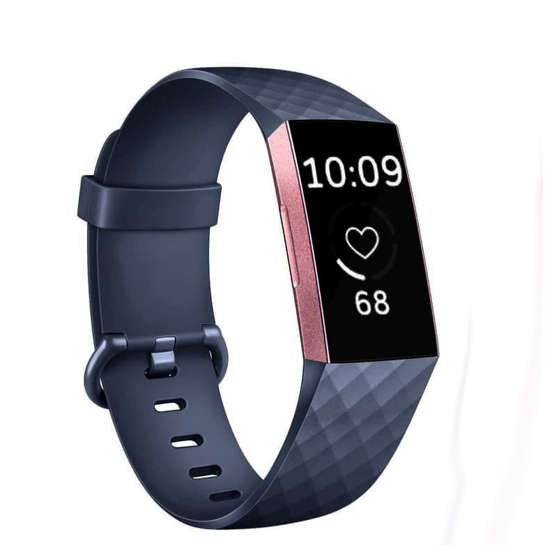 Tali Jam Silicone Strap Band Diamond Pattern for Fitbit Charge 3 -Abu