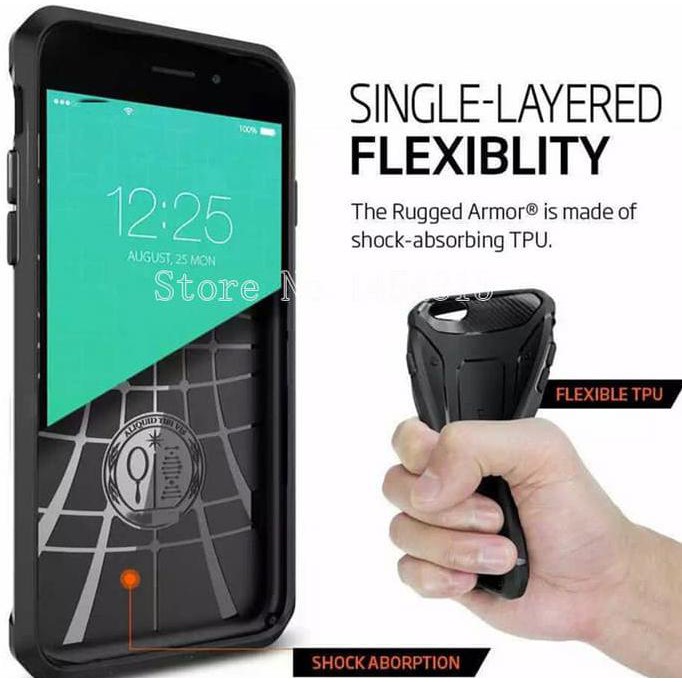 NEW SPIGEN RUGGED ARMOR SAMSUNG S7 EDGE (SOFT/CASE/CAPSULE/CARBON) - HITAM MILENIA