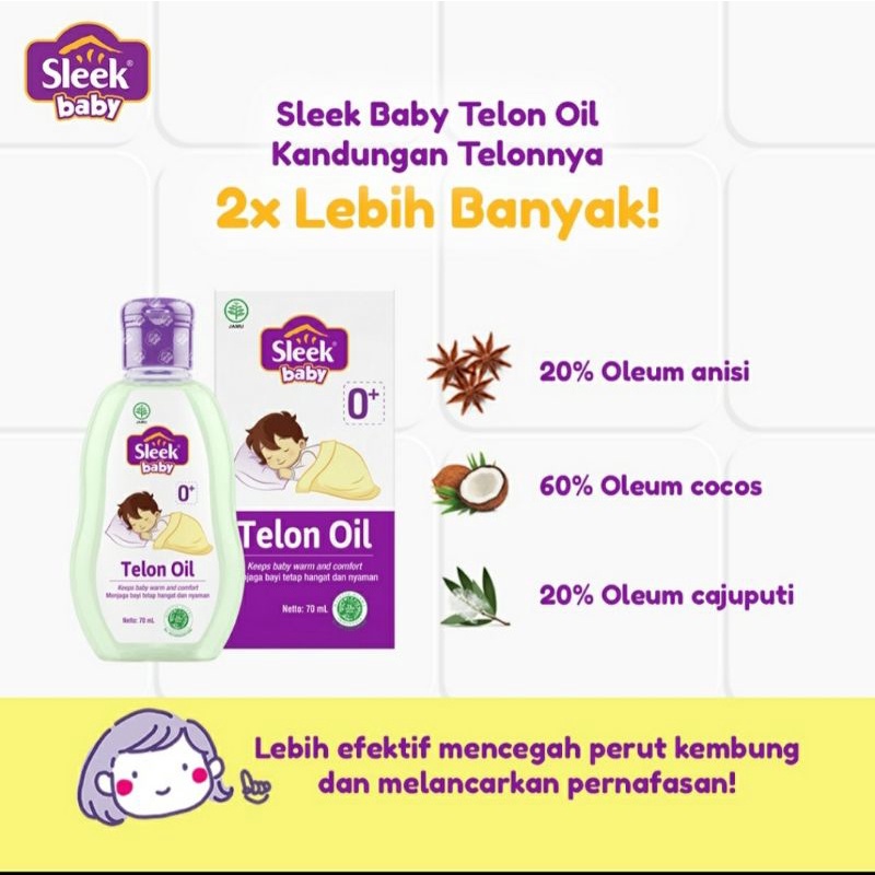 Sleek Baby Telon Oil 70mL - Minyak Telon