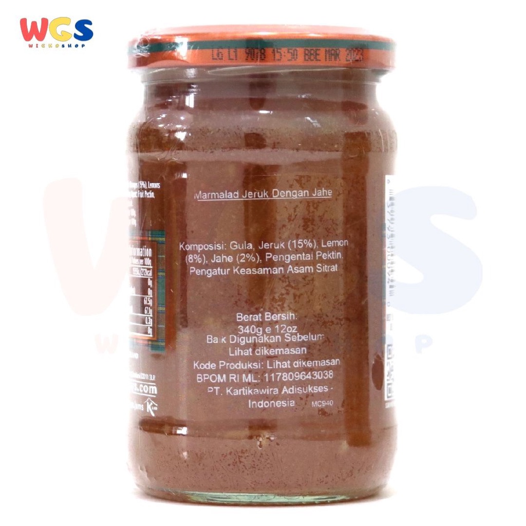 Selai Mackays Orange, Lemon &amp; Ginger Marmalade 340 gr