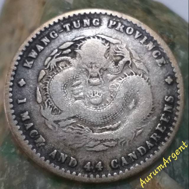 SA73-- 1 PC KOIN PERAK KUNO ASLI  20 CENTS KWANGTUNG PROVINCE TH. 1890-1908.  -- SILVER COIN --