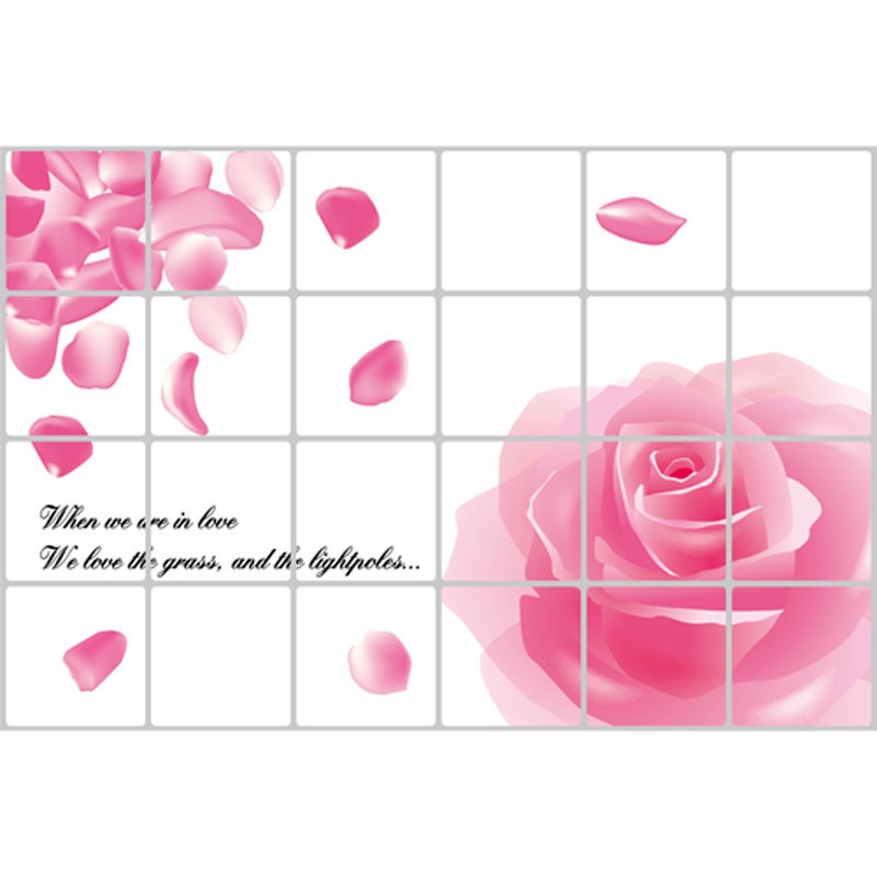 Reliza Stiker Dapur Mawar Pink Merah (75x45) Kitchen 4004 Waterproof Oilproof Tahan Air Minyak