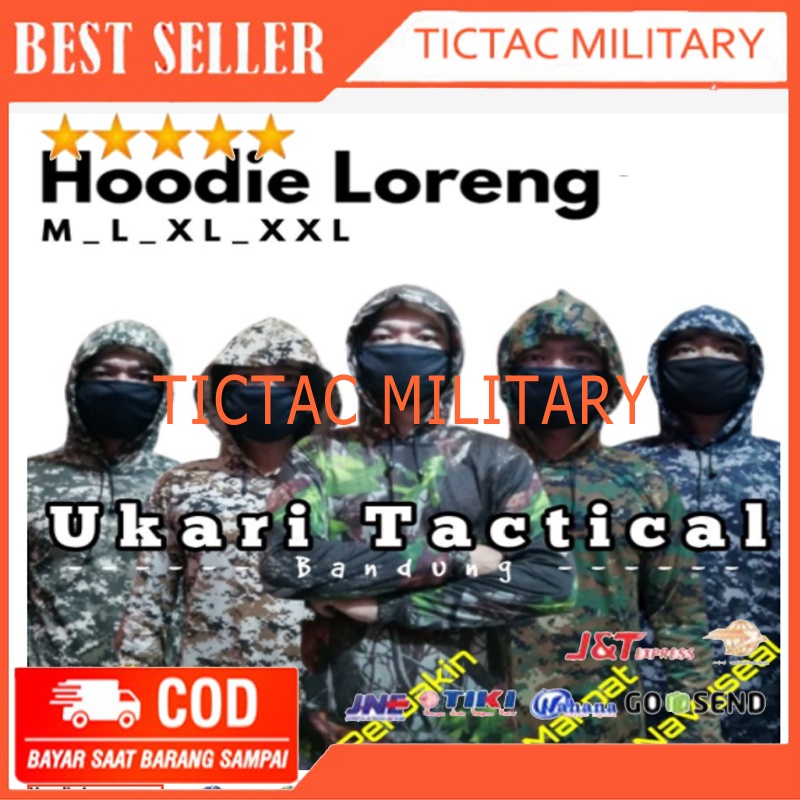 Kaos loreng hoodie tactical camo pria distro lengan panjang cowok army bandung
