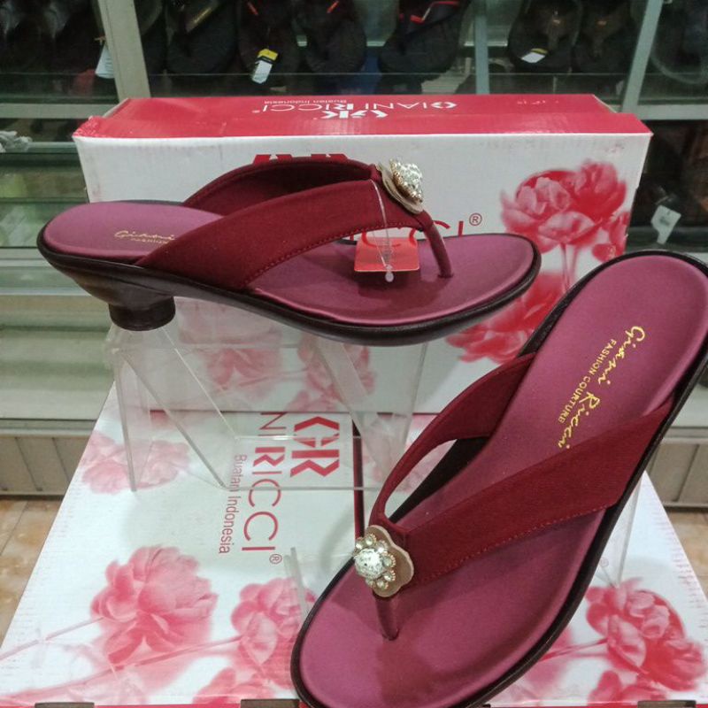 GIANI RICCI sandal jepit wanita tinggi hak 3cm dijamin ORI 100%