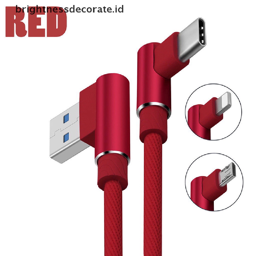 (Birth) Kabel Data / Charger Usb Tipe C 90 Derajat Untuk Ios Micro