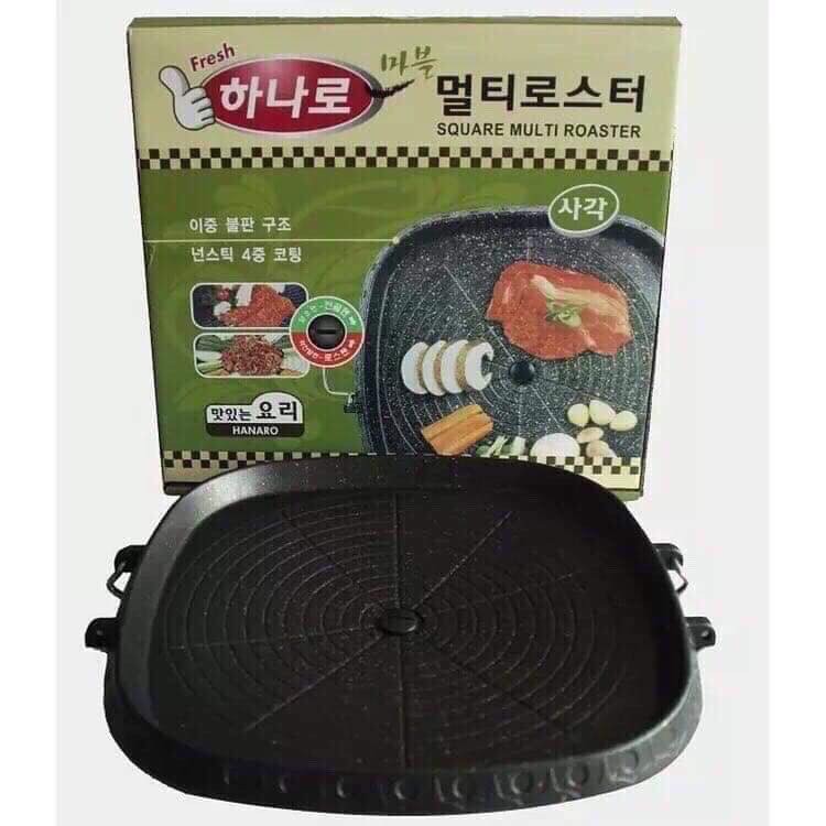 SQUARE KOREAN BBQ GRILL BARBEQUE BULGOGI MULTI ROASTER NON STICK ANTI LENGKET BAHAN TEFLON TEBAL