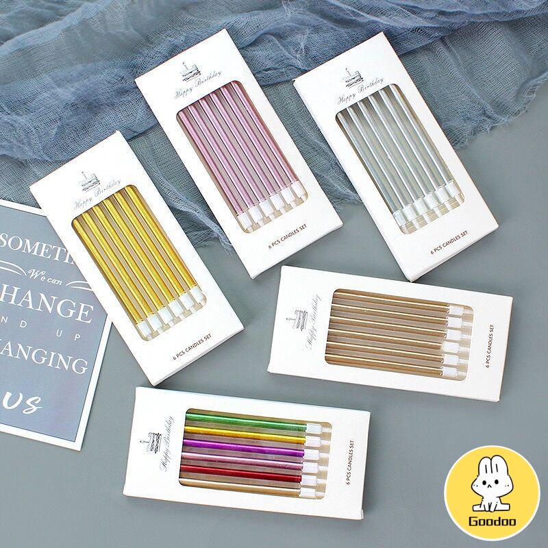 Lilin Pensil Isi 6Pcs - Dekorasi Pesta Ulang Tahun Lilin Panjang Birthday -Doo