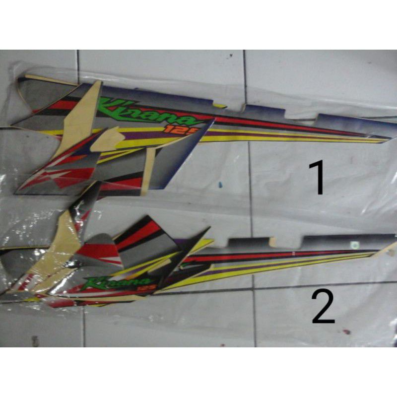 stiker Honda Kirana warna hitam dan biru