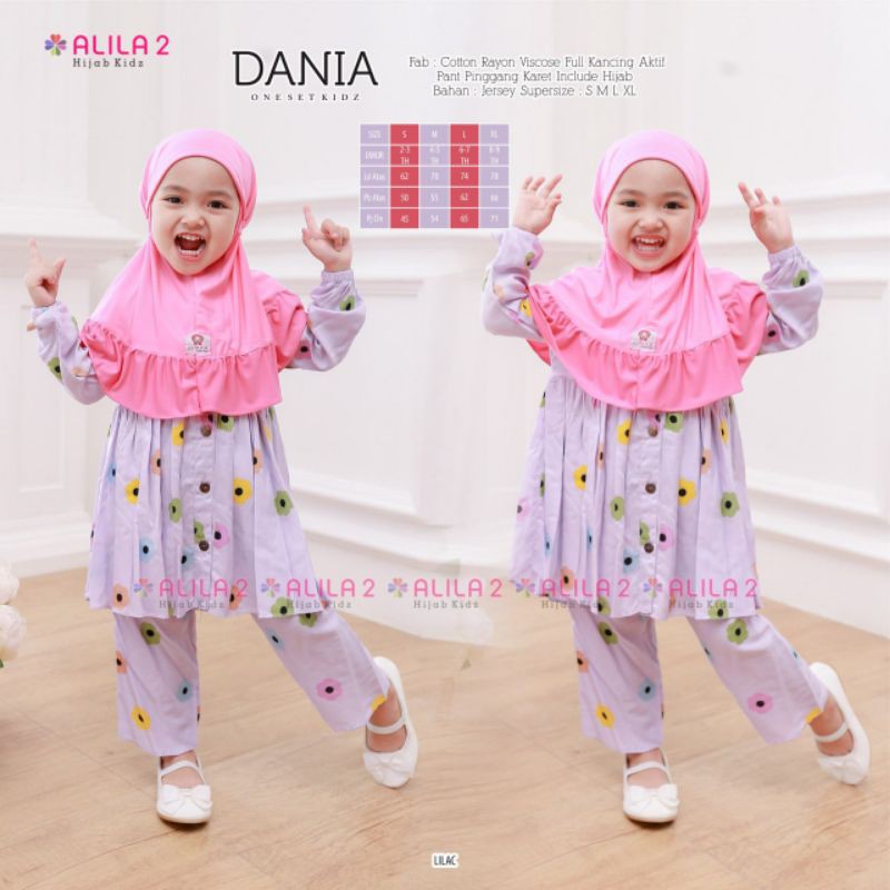 TUNIK HIJAB SET DANIA BY ALILA SETELAN BAJU ANAK PEREMPUAN PREMIUM