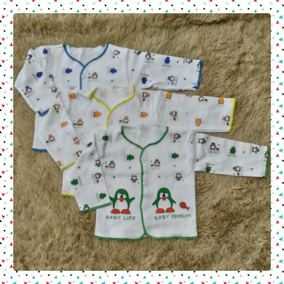 3PC BAYI BABYLIFE LENGAN PANJANG USIA NEWBORN BAHAN LEMBUT HALUS &amp; SNI