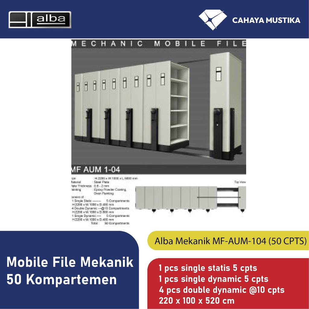 Jual Mobile File Alba Mekanik MF-AUM-104 (50 CPTS)  di Malang