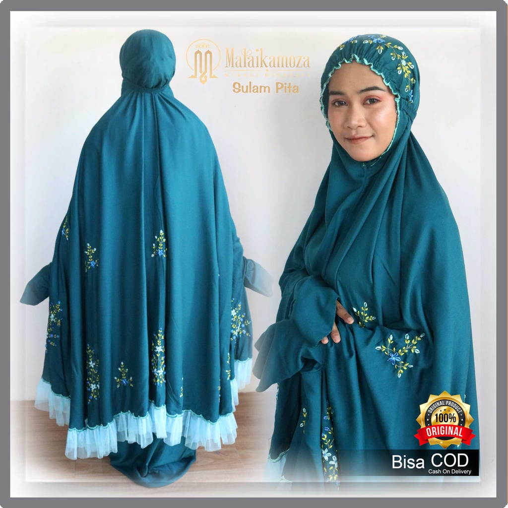 Mukena Dewasa Jumbo Katun Rayon Premium Sulam Pita Timbul Mukenah Hadramaut Lengan Potongan Unik Muk