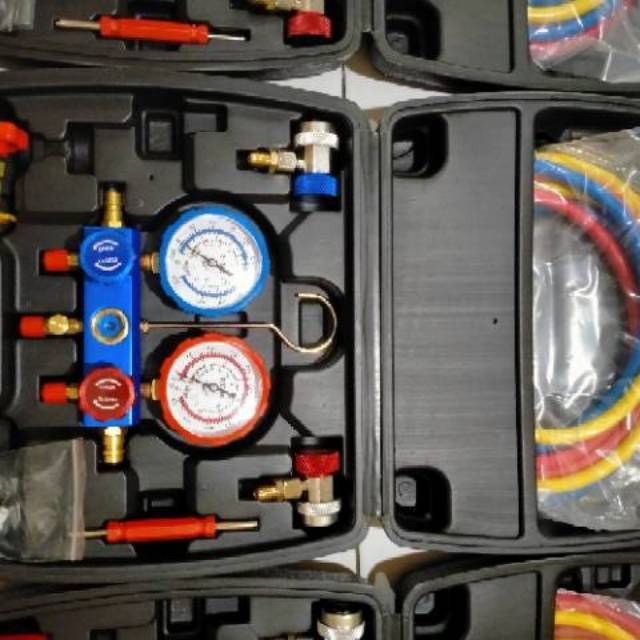 Testing manifold alat isi freon ac testing manipul alat meteran isian freon