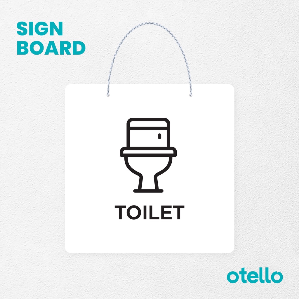 Otello Signage Gambar Toilet Signage Board Acrylic Papan Gantung Akrilik Rantai Petunjuk Toko Modern Minimalist Kafe Restoran Kantor Gedung Cafe