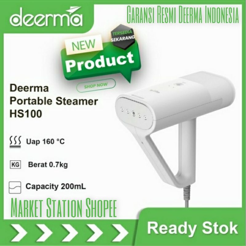 Deerma Setrika Uap Portable HS100 Handheld Garment Steamer