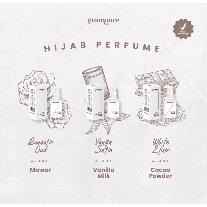 (BISA COD) GEAMOORE HIJAB PARFUME WITH SHIMMER SPRAY 50ML