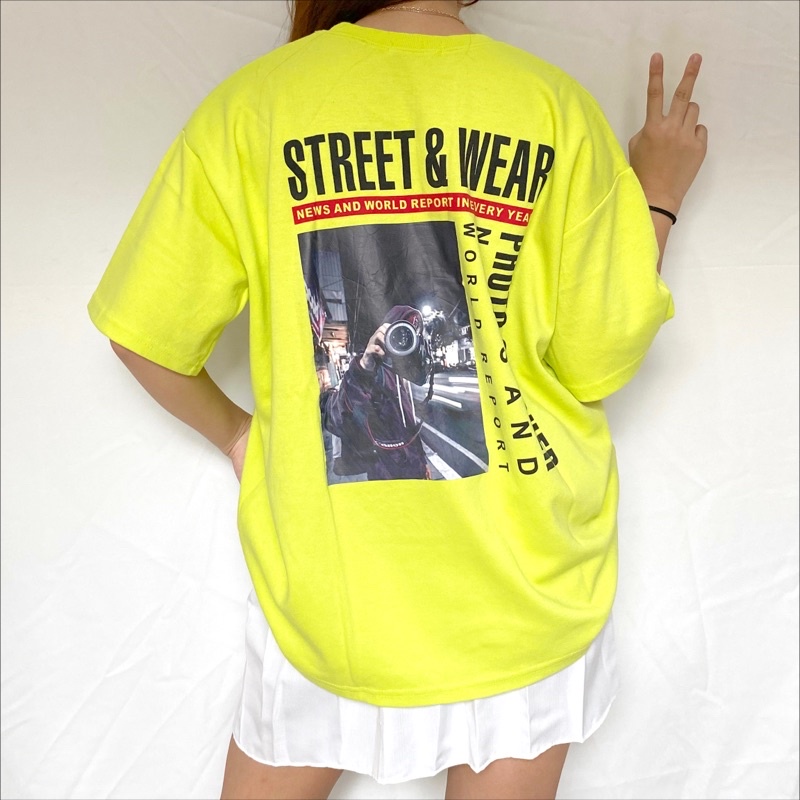 Kaos oversize neon,putih,compagno (freebaju)