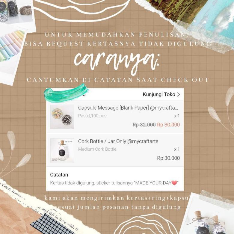 

[KODE X7630] Capsule Message in Bottle [BELUM DITULIS] @mycraftarts