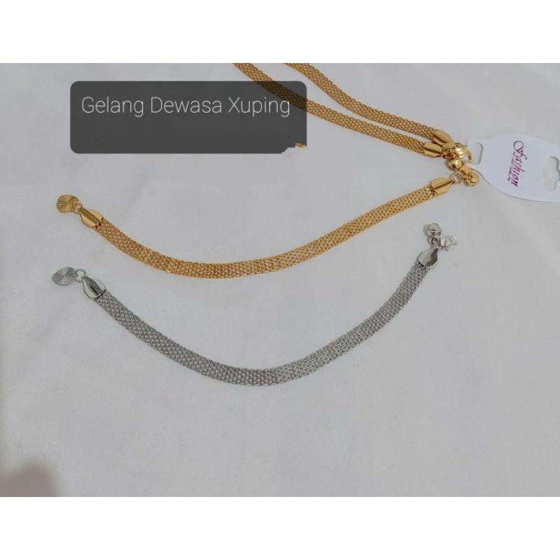 Fourfashion Gelang Dewasa Xuping Gliter Rantai Lapis Emas JX04