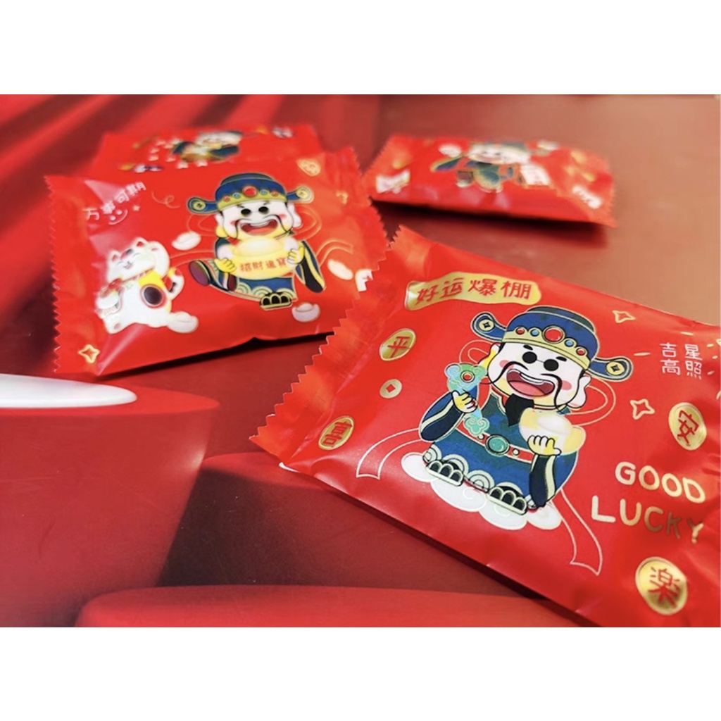 Dewa Uang Cai Sen Ye Plastik permen kue biscuit brownies cookies  imlek chinese new year gong xi fa cai kue kering permen nougat kacang cookie bag SB49 SB58 SB71 OPP77 CNY25