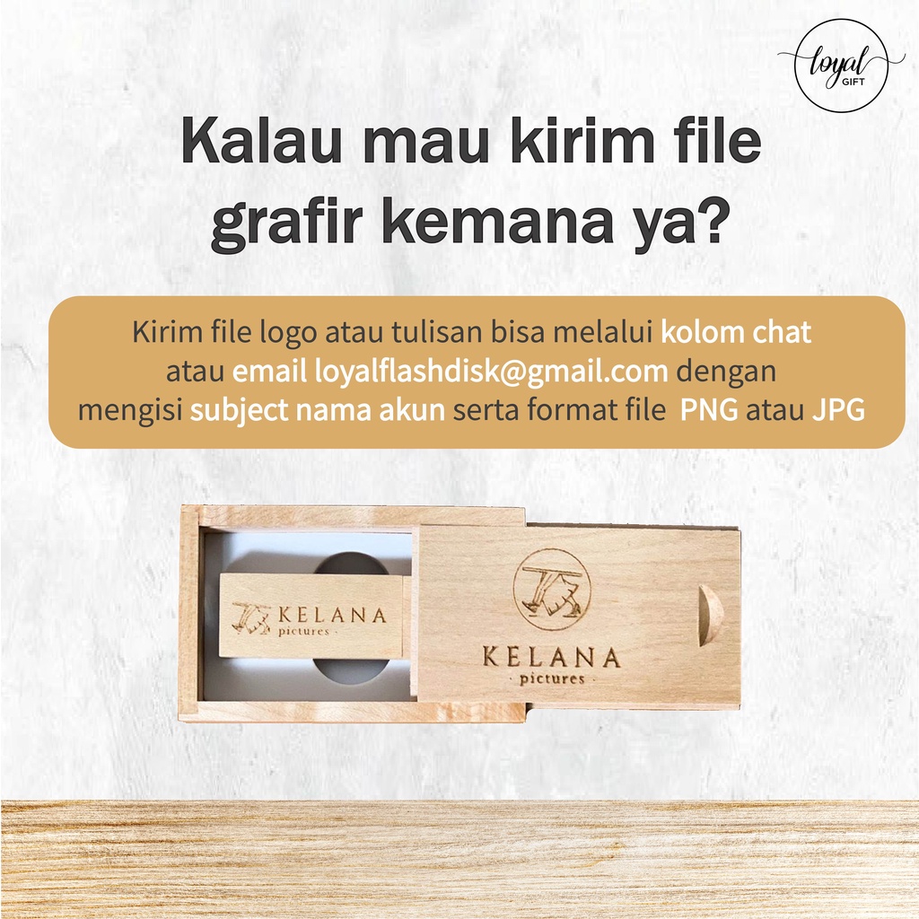 USB Flashdisk Kayu Persegi Panjang + Box - GARANSI GANTI BARU