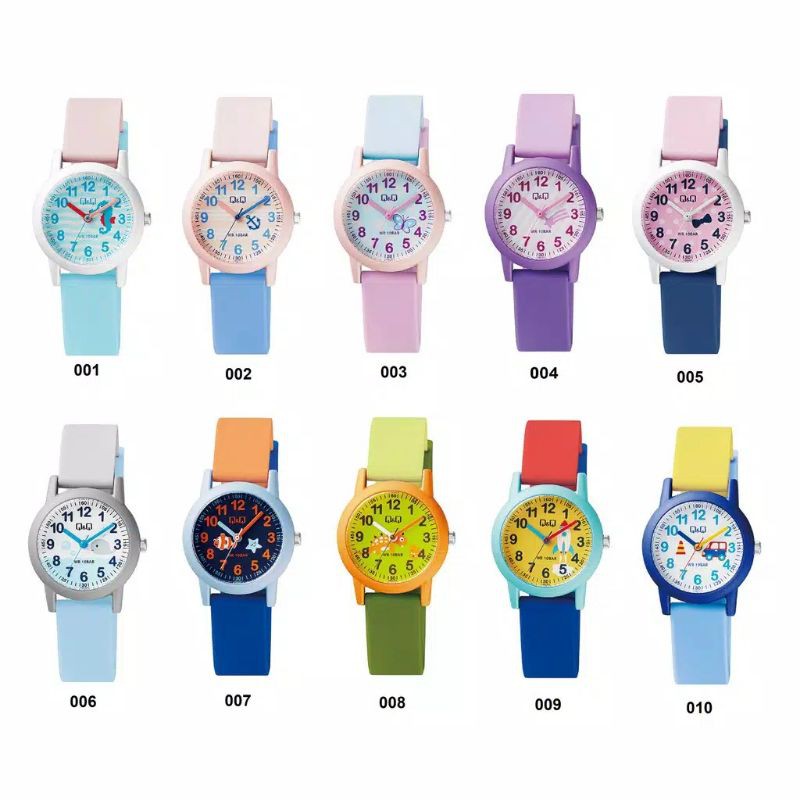 Q&amp;Q QNQ QQ ORIGINAL RUBBER BAND CHEERFULL STYLE New VS49 Series Ready Jam Tangan Anak Anti Air