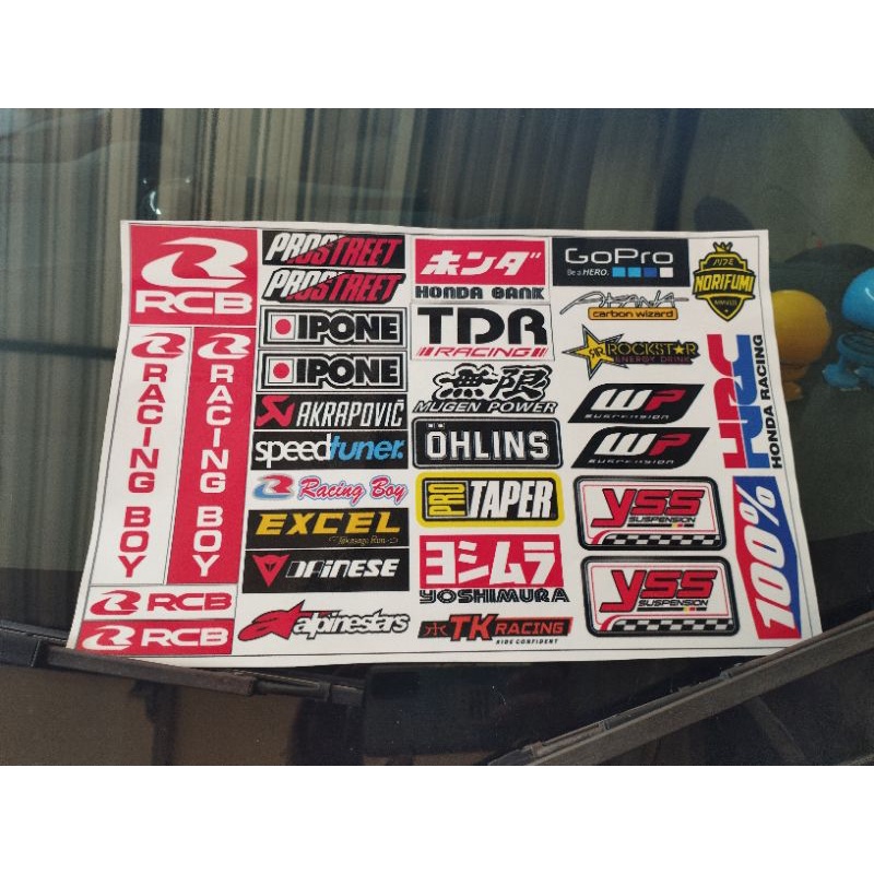 STIKER PACK KATA KATA RACING RACING BOY OHLINS PROSTREET HONDA GANK