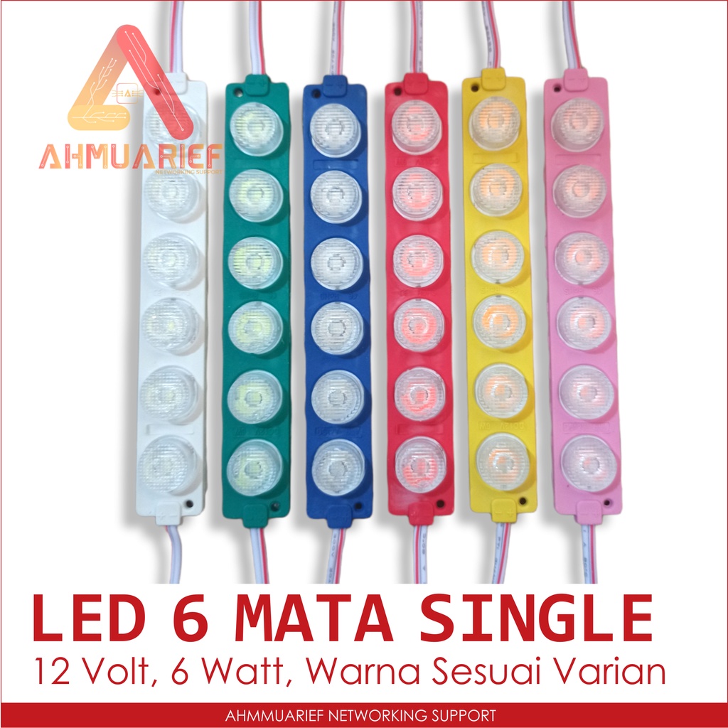 SINGLE - LAMPU MODUL LED STRIP 6 MATA SINGLE SMD 12V 6 WATT