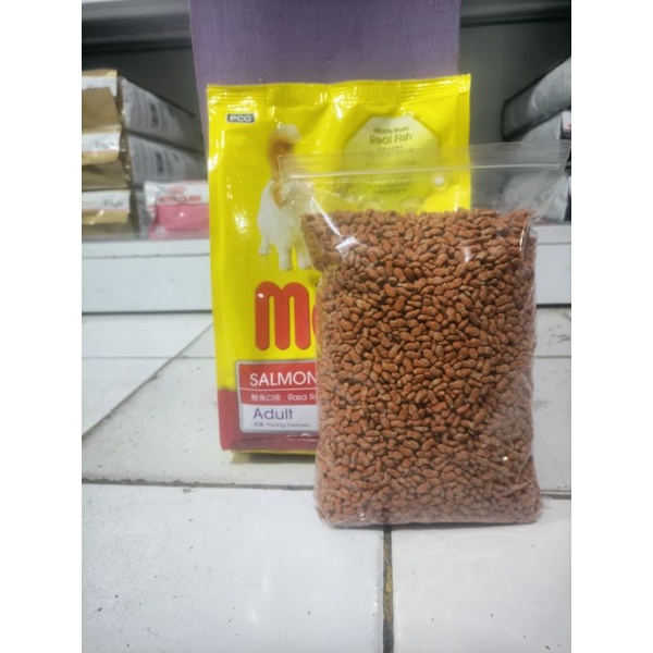 Meo Salmon Adult 1kg Repack / makanan kucing Dewasa meo salmon