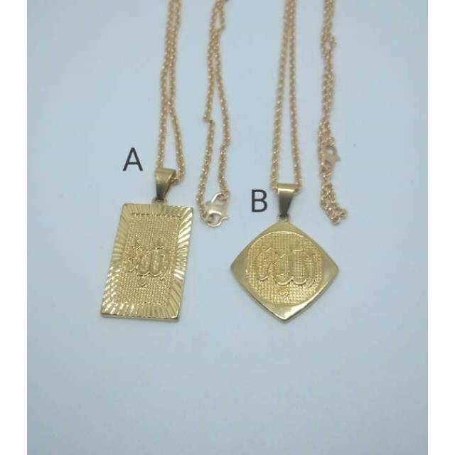 C013 Kalung xuping lapis emas dgn lafadz Allah UK 45 cm