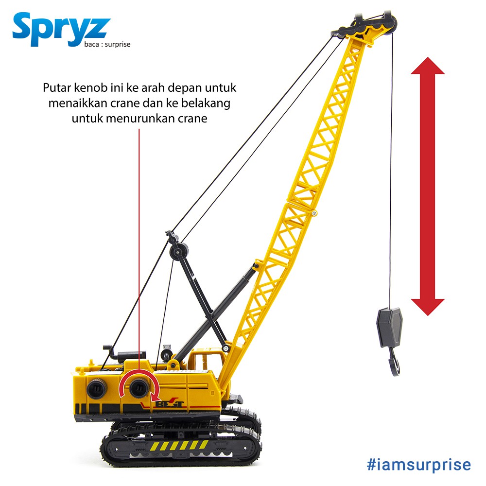 Spryz Construx 1:55 Crane Mainan Miniatur