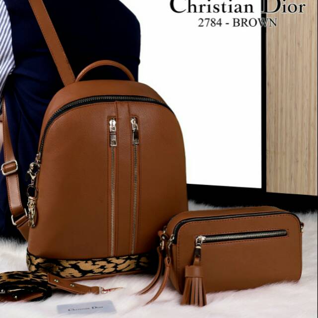 Ransel Christian Dior Set New Bag Snapshot Set 2in1 Grosir Tas Batam Impor Murah