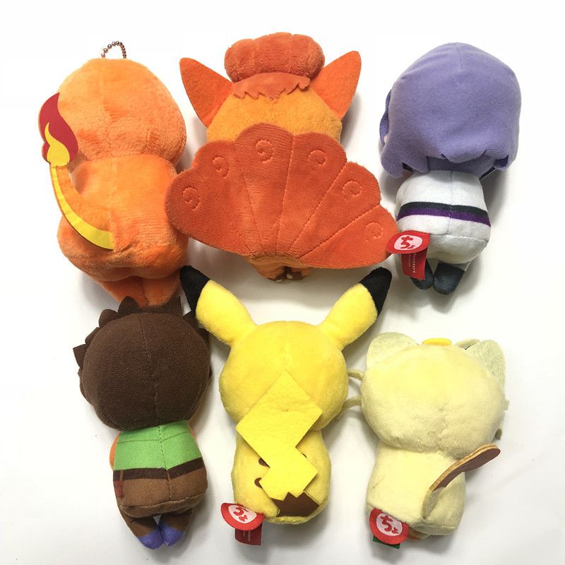 Lucu Duduk Pikachu Charmander Vulpix Snorlax Jesse Plush Doll Pokémon Toys