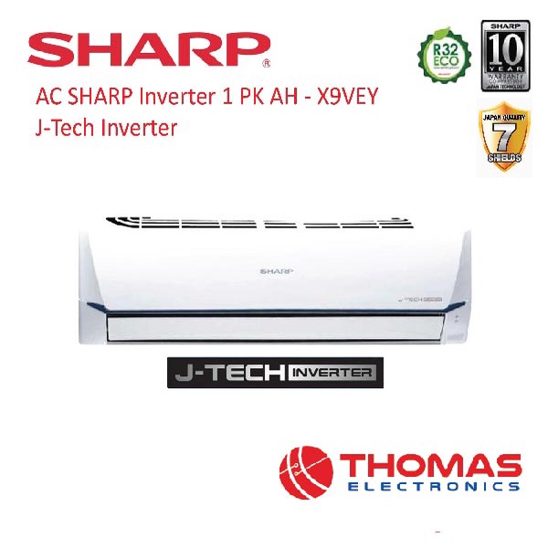AC SHARP Inverter 1 PK AH - X9VEY J-Tech Inverter R32 1 PK GARANSI RESMI