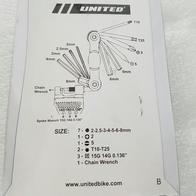 KUNCI L 15 IN 1 GREEN UNITED