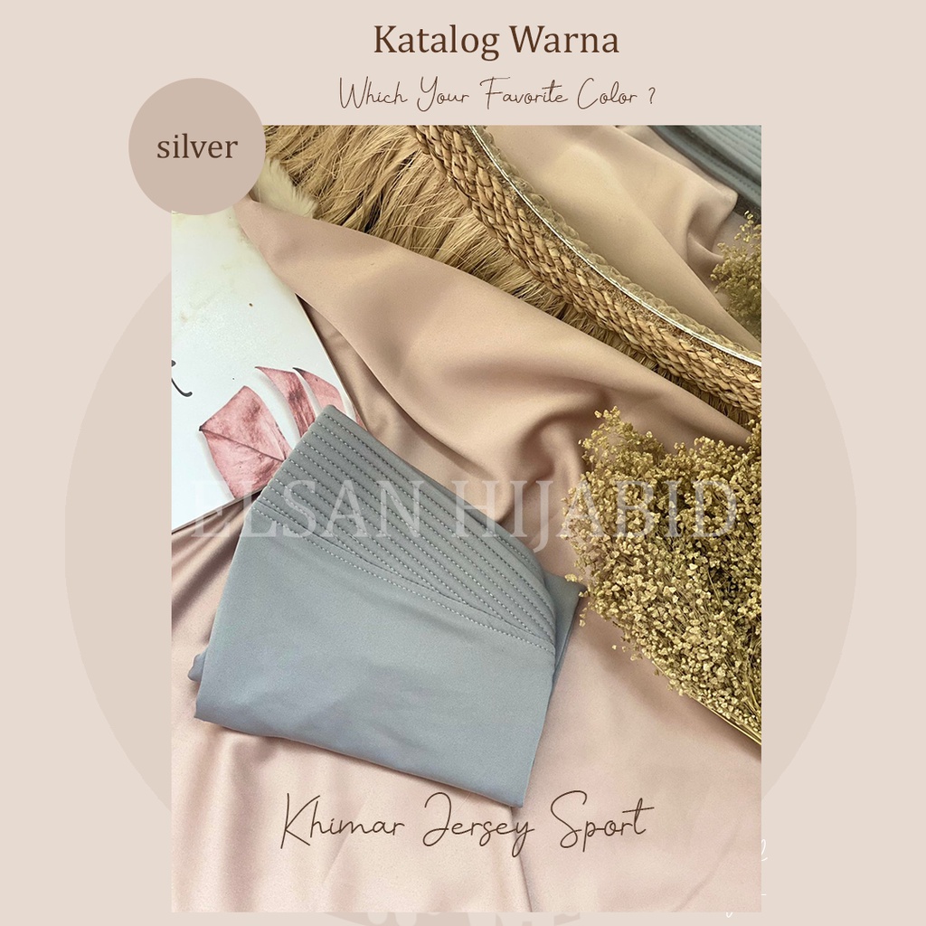Hijab sport / Khimar Jersey Sport premuim grade A-Jersey Sport Silver