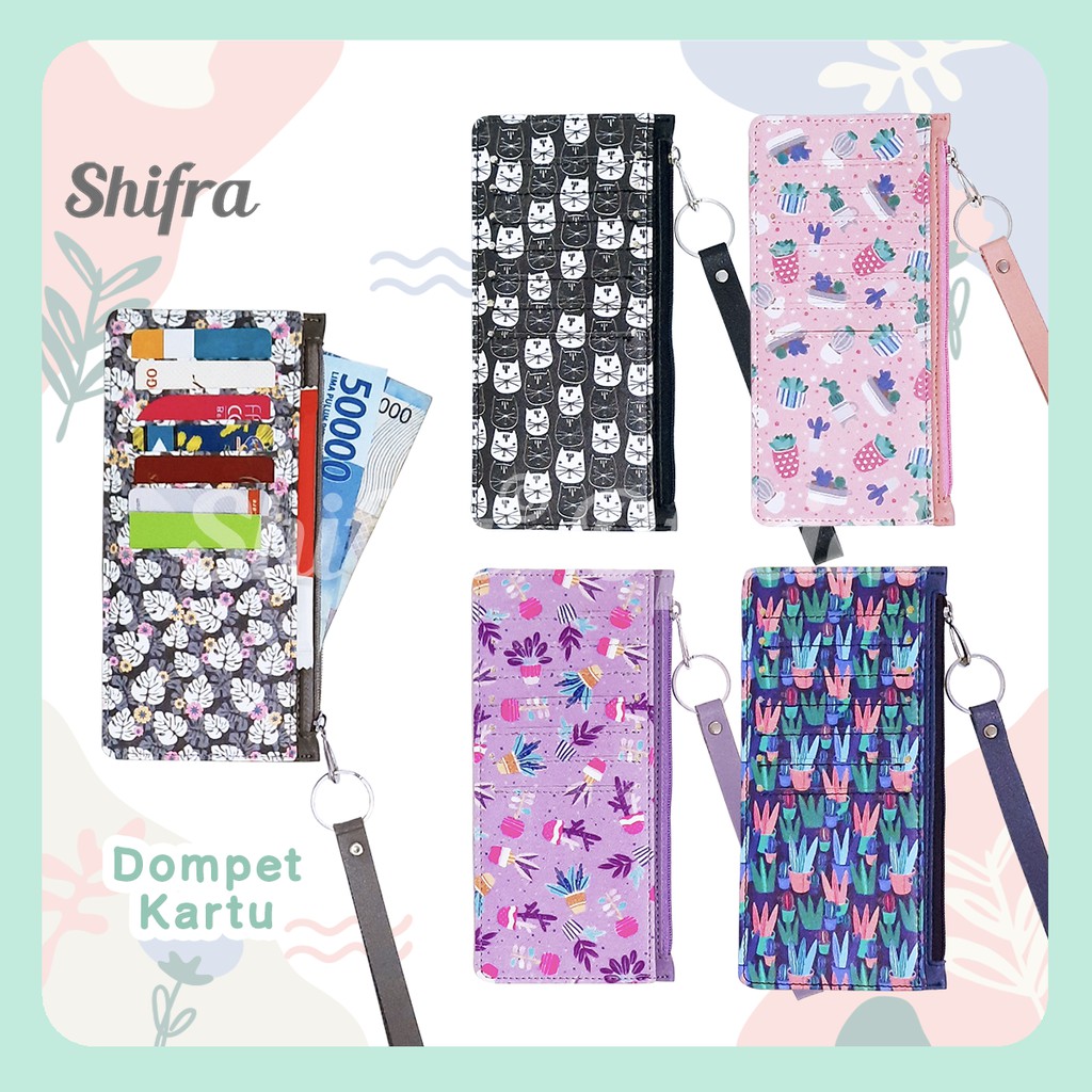 Shifra Card Holder 7 Slot Dompet Kartu Genggam Kantong Uang Colorful Pattern