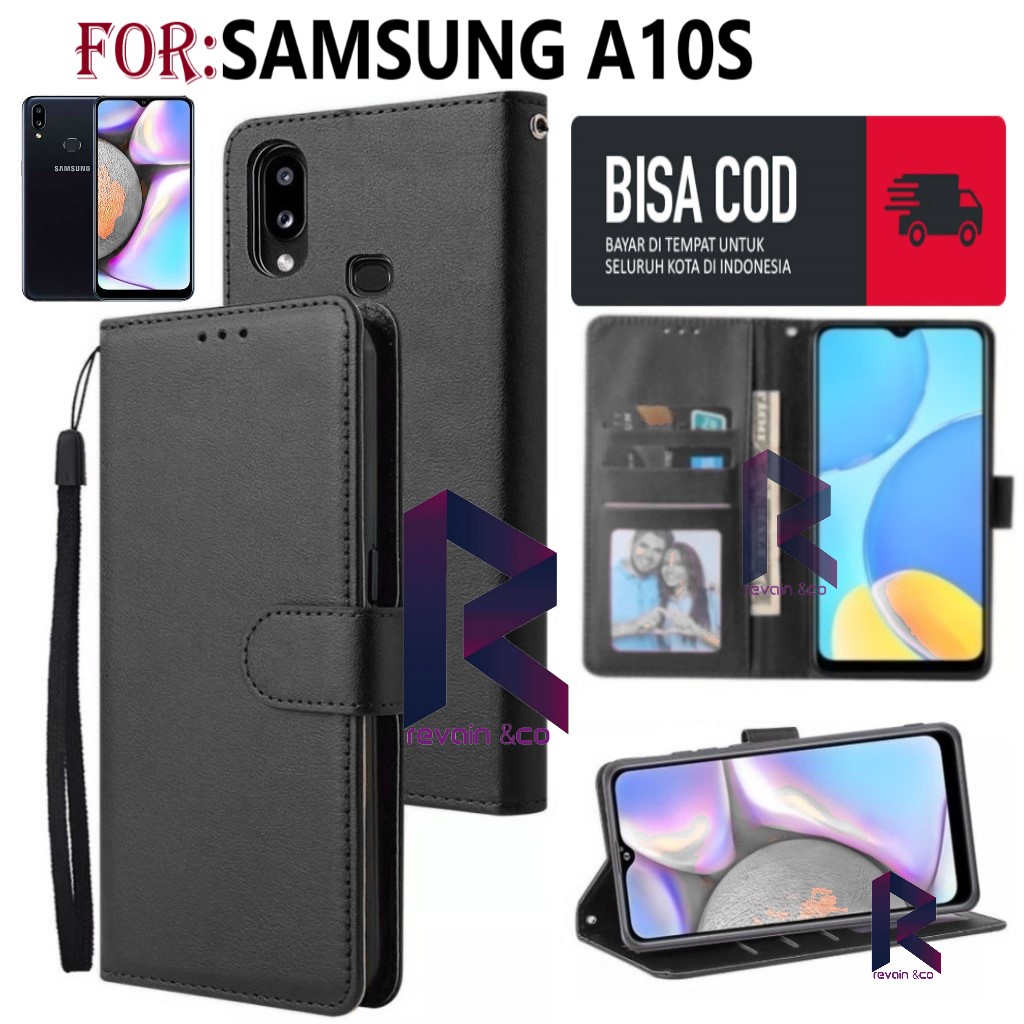 FLIP COVER SAMSUNG A10S FLIP WALLET LEATHER KULIT PREMIUM SARUNG BUKA TUTUP KESING HP FLIP CASE SAMSUNG A10S