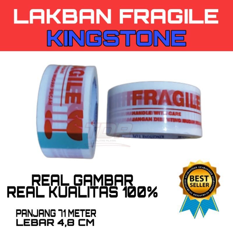 lakban fragile kingstone panjang 71 meter lebar 48mm