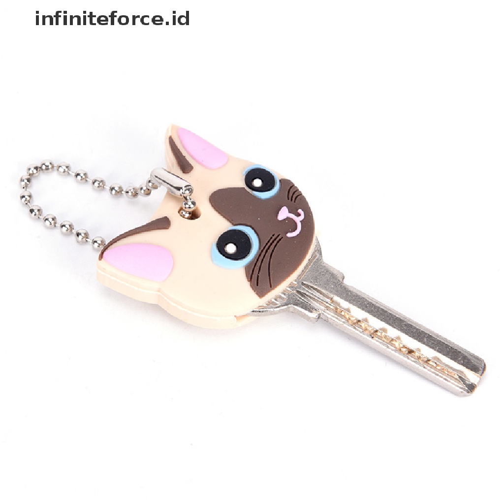 (infiniteforce.id) Gantungan Kunci Bentuk Anjing / Kucing / Kelinci Bahan Silikon PVC