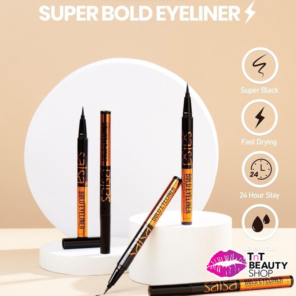 Jual Salsa Bold Eyeliner 3ml Super Black Waterproof Pen Eyeliner