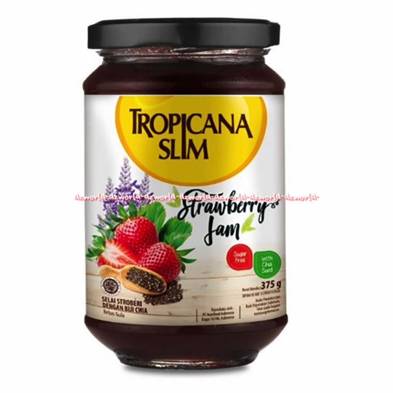 Tropicana Slim Strawberry Spread Jam 375gr Selai Pink Rasa Stroberi Rendah Gula Selai Untuk Diabet Diabetes TS Strawberi