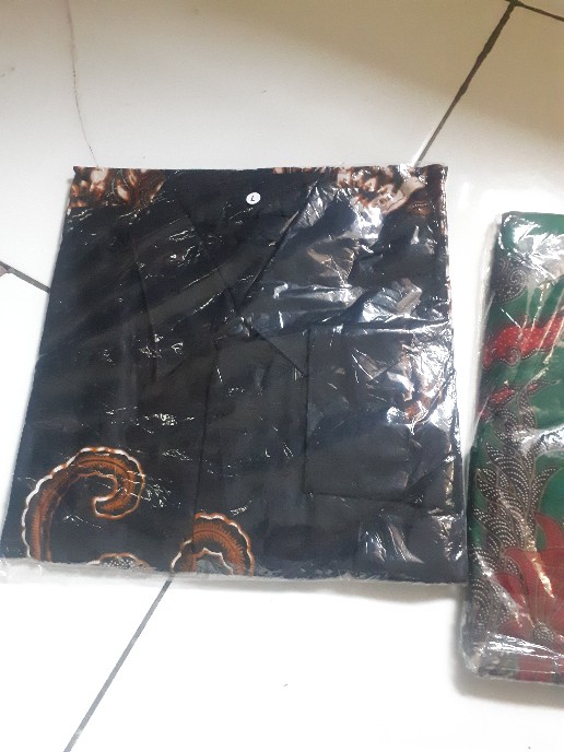 Kemeja Batik Pria Lengan Panjang Size M L Xl Xxl  Bswart Batik Hrb026 Kenongo Hem Panjang Padi