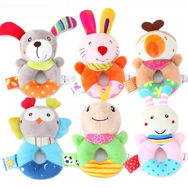 Mainan Bayi Rattle Bentuk Bulat Rattle Donut Donat Bahan Plush Cocok Untuk Hampers